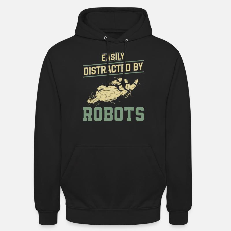 Robot Robotics Engineer Easily - Unisex Hoodie - Schwarz