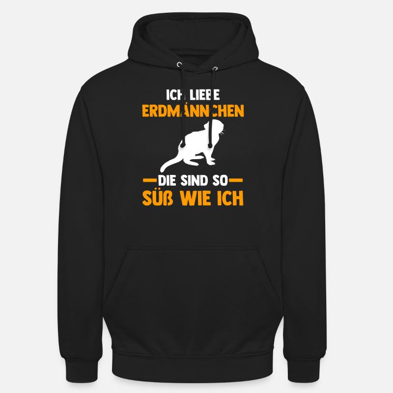 Ich liebe Erdmännchen - Unisex Hoodie - Schwarz