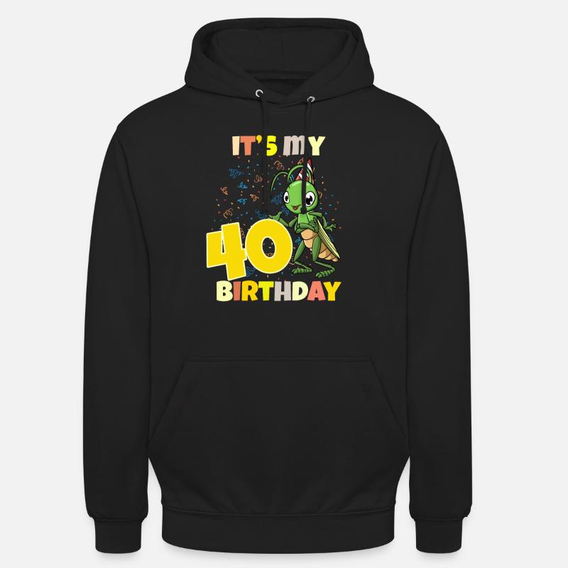 C’est mon 40e anniversaire Grasshopper - Sweat-shirt à capuche unisexe - noir