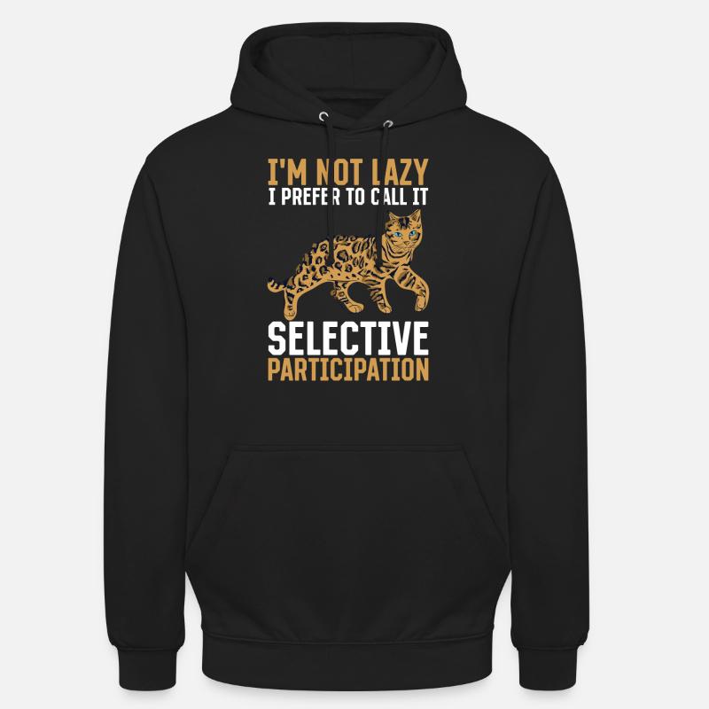 Cat Selective Participation Stubentiger Gift - Sweat-shirt à capuche unisexe - noir