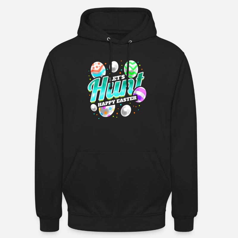 Logo Let's Hunt Easter Eggs On Easter Unisex Hoodie