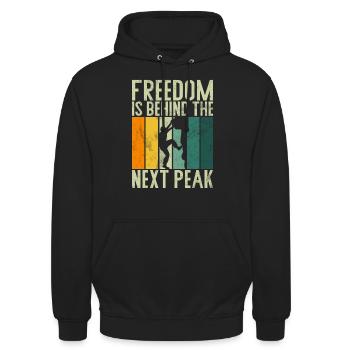 Free Climbing Bergsteiger & Bouldern Freeclimbing - Unisex Hoodie - Schwarz - Vorne - Alina (178cm) & Michal (187cm)