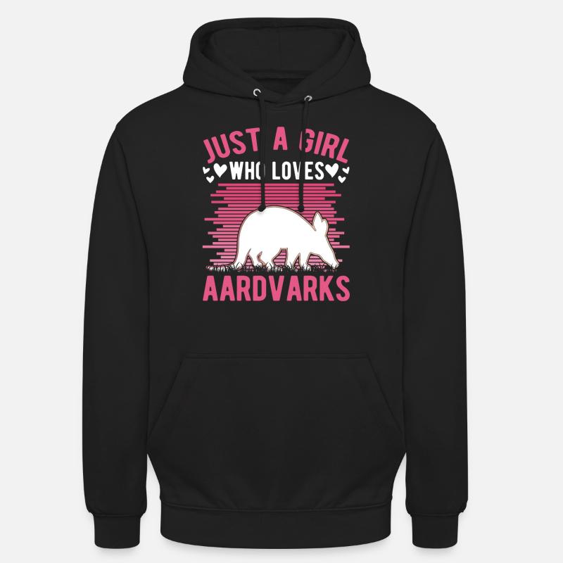 Erdferkel Mädchen Aardvark - Unisex Hoodie - Schwarz