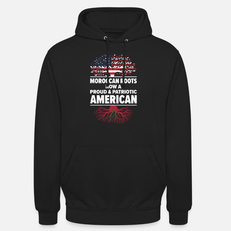 Né marocain Maroc États-Unis - Sweat-shirt à capuche unisexe - noir