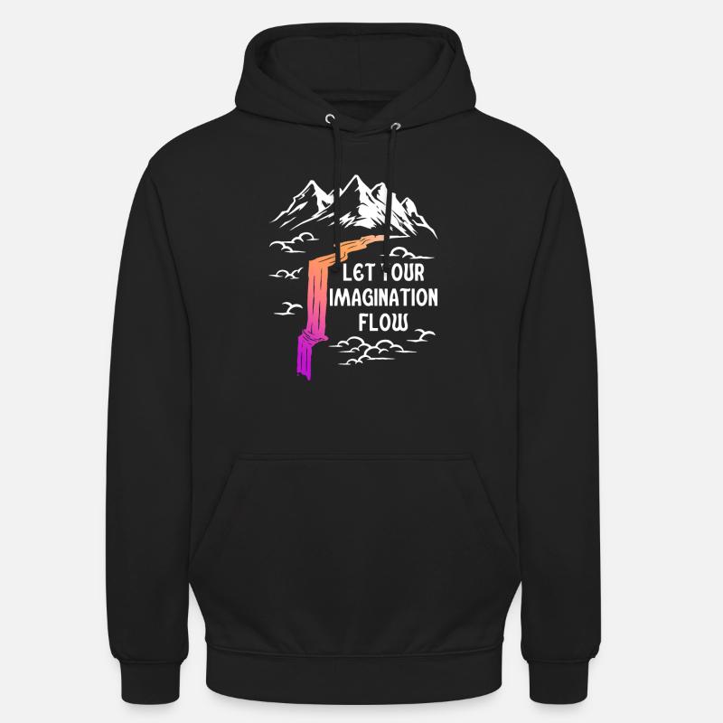 Space River Mountain Imagination - Unisex Hoodie - Schwarz