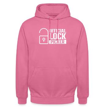Serrure officielle Lock Picker Lock Picker - Sweat-shirt à capuche unisexe - rose - Devant - Alina (178cm) & Michal (187cm)