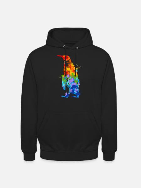 Pinguin Splash Art Arktis Eis - Unisex Hoodie - Schwarz