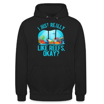 Funny Marine Biologist Coral Reef - Unisex Hoodie - black - Front - Alina (178cm) & Michal (187cm)