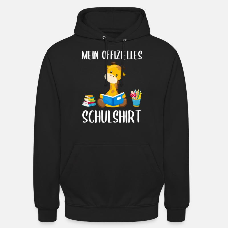 Giraffe Schulshirt Schulbeginn Schule Geschenk - Unisex Hoodie - Schwarz