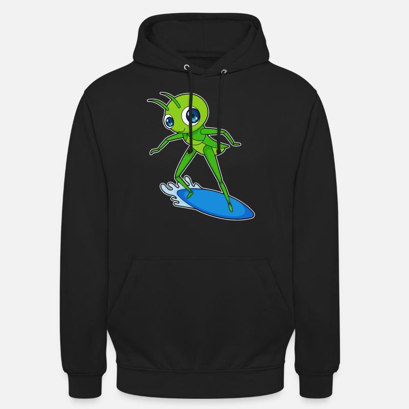 Caterpillar Surfer Surbrett - Sweat-shirt à capuche unisexe - noir