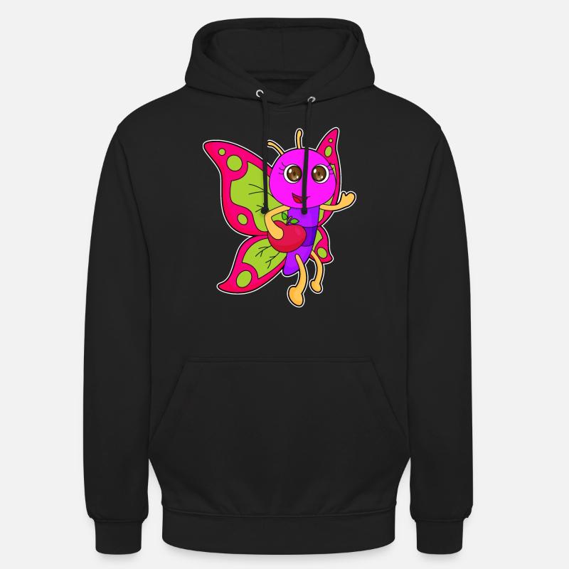 Butterfly Apple Fruit - Sweat-shirt à capuche unisexe - noir