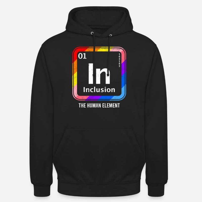 Inclusion Acceptation et solidarité pour - Sweat-shirt à capuche unisexe - noir