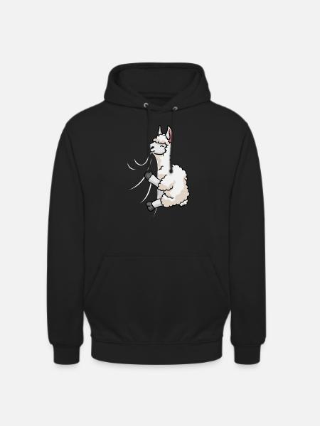 Biting Llama - Unisex Hoodie - black