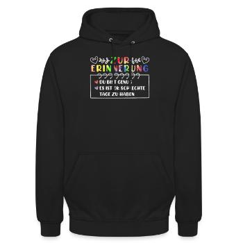 Mental Health Selbstachtung Erinnerung Mentale - Unisex Hoodie - Schwarz - Vorne - Alina (178cm) & Michal (187cm)