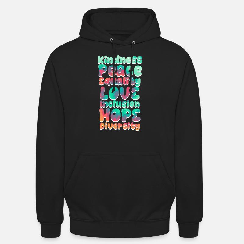 Inclusion Acceptation Gentillesse Solidarité - Sweat-shirt à capuche unisexe - noir
