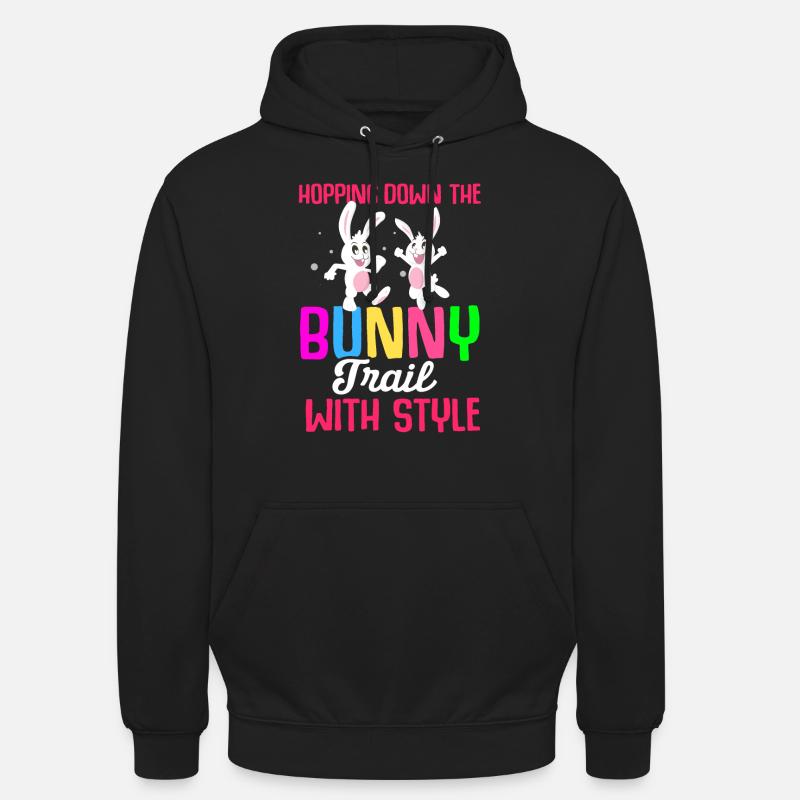 Easter Rabbit Easter Flowers Eggs - Unisex Hoodie - black