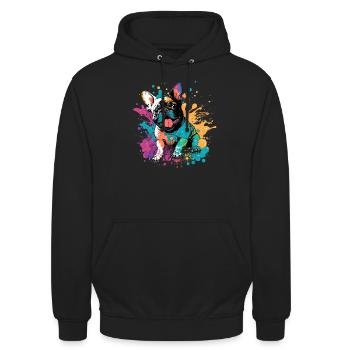 Hunde Französische Bulldogge Hundeliebhaber - Unisex Hoodie - Schwarz - Vorne - Alina (178cm) & Michal (187cm)