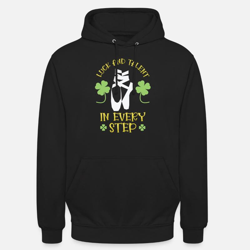 Ballet de la Saint-Patrick Danseur Shamrock Clover - Sweat-shirt à capuche unisexe - noir