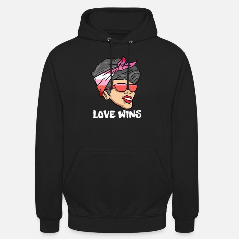 Lesbienne Lesbienne Fierté Drapeau Cadeau - Sweat-shirt à capuche unisexe - noir