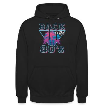 Back To The 80s Retro Karneval 80er Mottoparty - Unisex Hoodie - Schwarz - Vorne - Alina (178cm) & Michal (187cm)