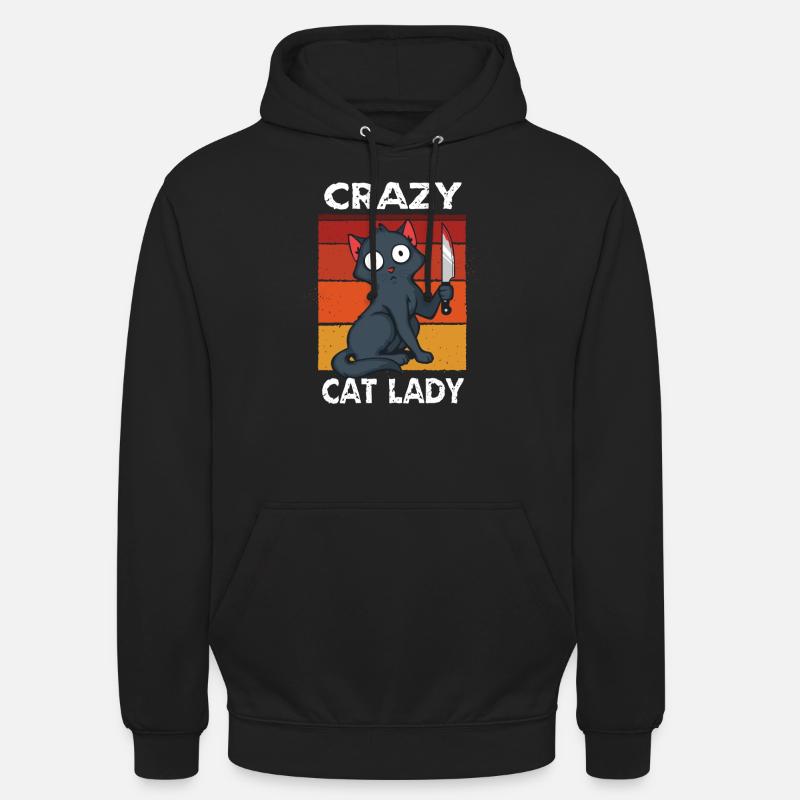 Crazy Cat Lady - Sweat-shirt à capuche unisexe - noir