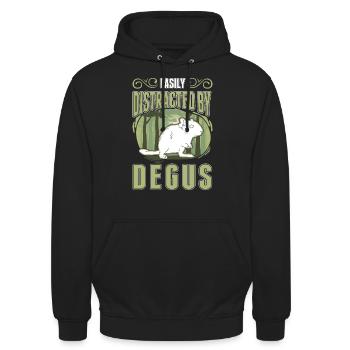 Degu Gift Shrub Rat Forest Degu - Unisex Hoodie - black - Front - Alina (178cm) & Michal (187cm)