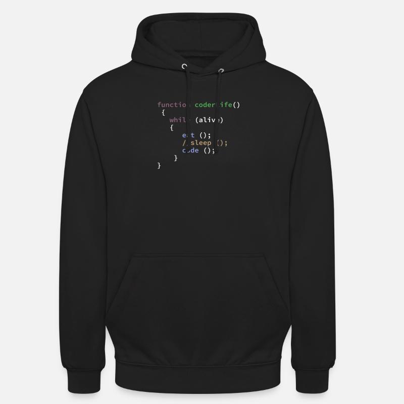 Funny Programmer Life Function - Unisex Hoodie - black