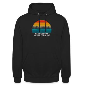 Lake Gaston North Carolina - Unisex Hoodie - black - Front - Alina (178cm) & Michal (187cm)