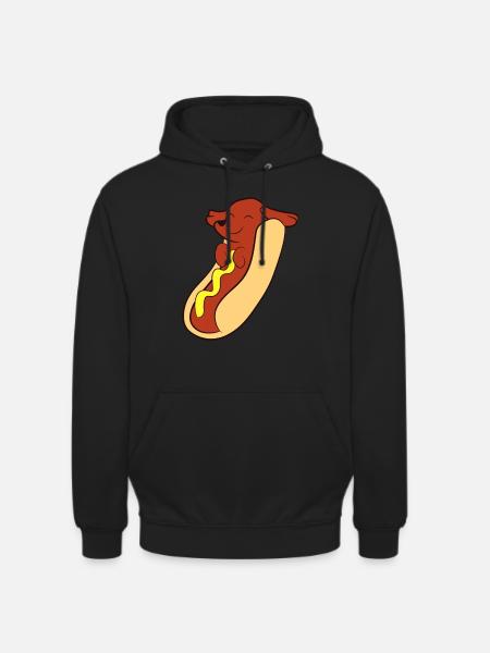 Hotdog Lover Hotdog mäyräkoira Hot Dogvalentinesval - Unisex-huppari - musta