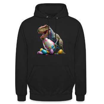 Easter Bunny Easter Dino Egg Easter Eggs Easter Friend - Unisex Hoodie - black - Front - Alina (178cm) & Michal (187cm)