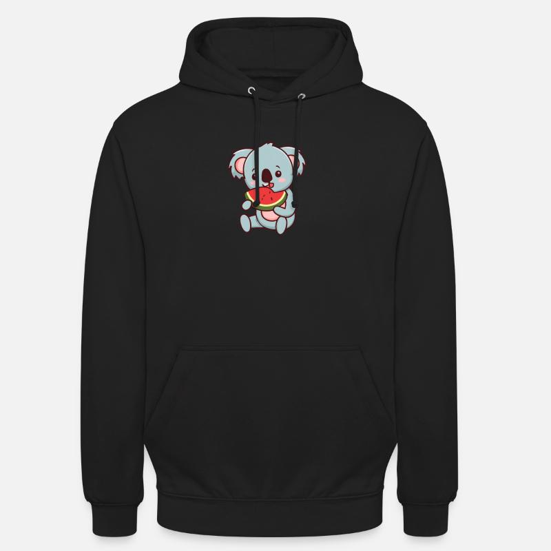 Kawaii Koala eats watermelon - Unisex Hoodie - black