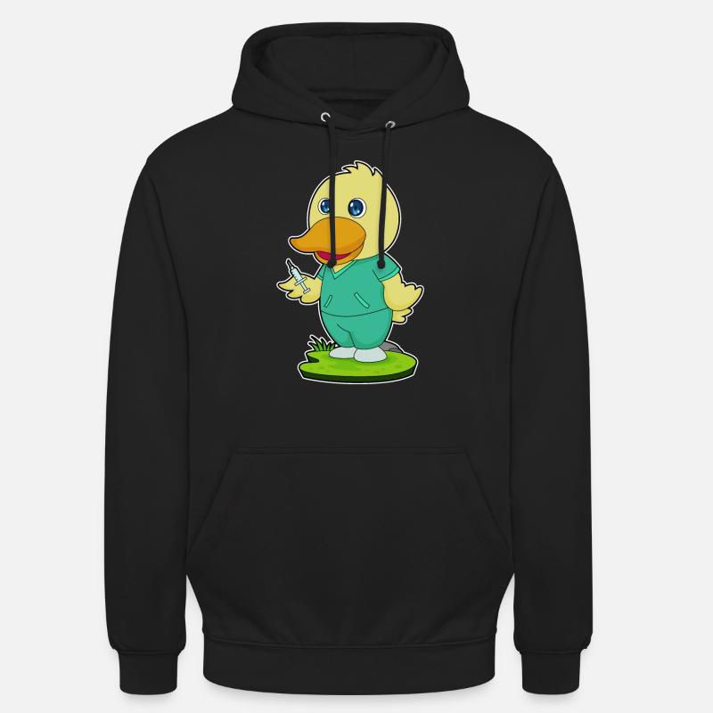 Seringue d’infirmière canard - Sweat-shirt à capuche unisexe - noir