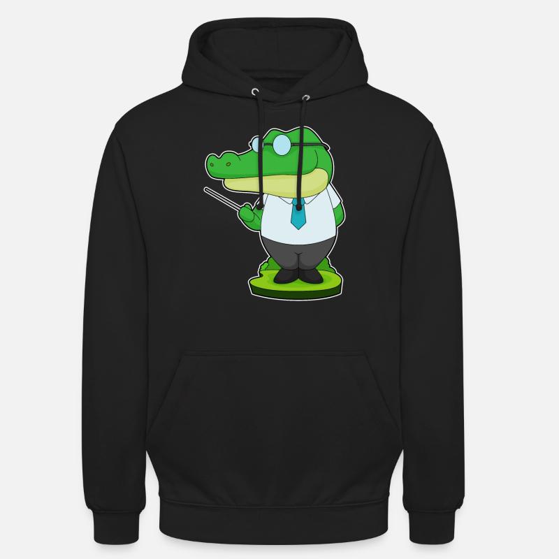 Pointeur de l’enseignant Crocodile - Sweat-shirt à capuche unisexe - noir