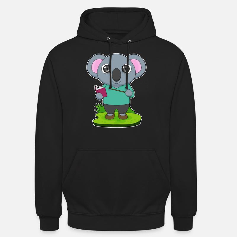 Koala Teacher Pointer - Sweat-shirt à capuche unisexe - noir