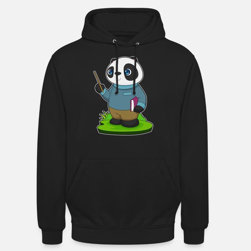 Panda Lehrer Pointer - Unisex Hoodie - Schwarz