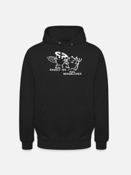 Engelchen Teufelchen Bengelchen Bengel - Unisex Hoodie - Schwarz