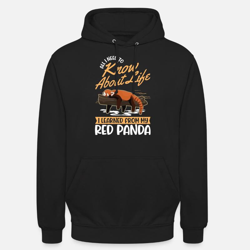 Red Panda Gift Cat Bear Red Panda - Unisex Hoodie - black