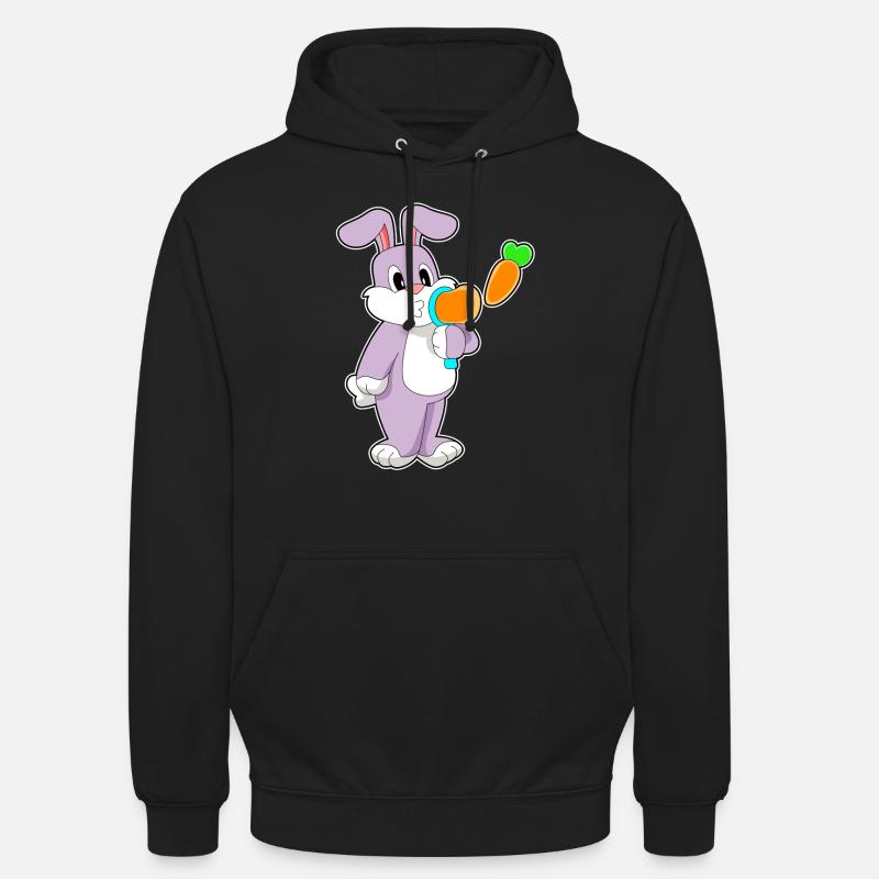 Rabbit Soap Bubbles Carrot - Unisex Hoodie - black