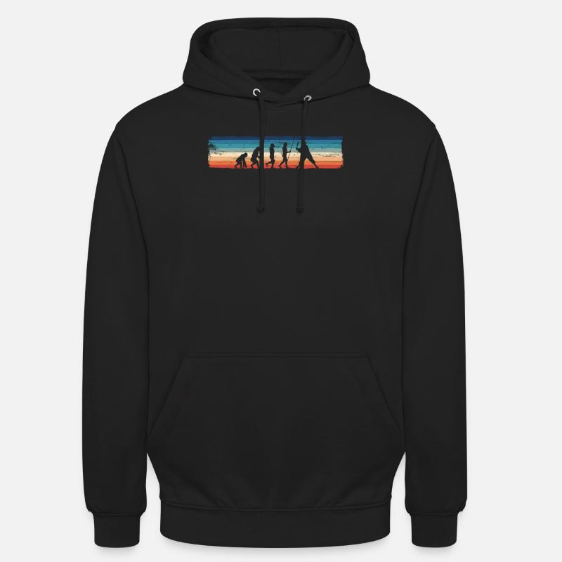 Retro Evolution des Baseballs, - Unisex Hoodie - Schwarz