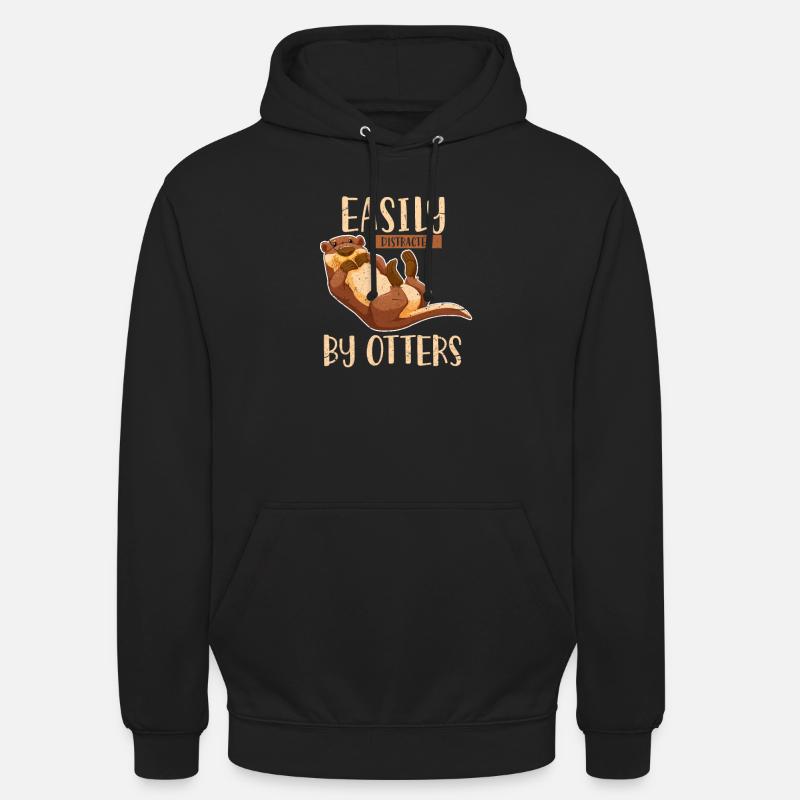 Loutre - Sweat-shirt à capuche unisexe - noir