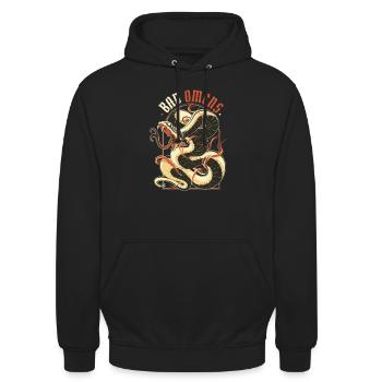 Schlechte Omen Schlangen schlechte Omens - Unisex Hoodie - Schwarz - Vorne - Alina (178cm) & Michal (187cm)