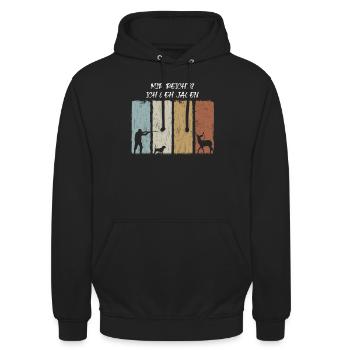 Lustiges Mir Reichts Ich Geh Jagen Jäger - Unisex Hoodie - Schwarz - Vorne - Alina (178cm) & Michal (187cm)
