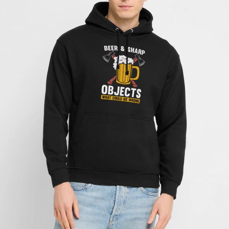 Axe Throwing Beer & Sharp Objects Hatchet Thrower Unisex Hoodie
