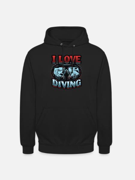 I love diving, scuba diving - Unisex Hoodie - black