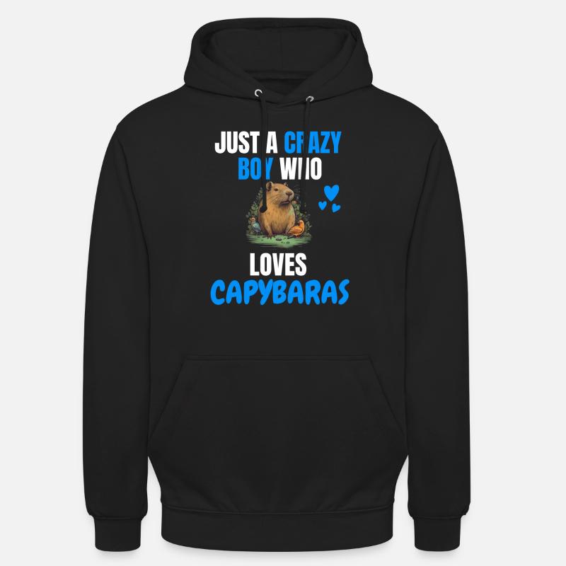 Crazy Boy Capybara Gift - Unisex Hoodie - black