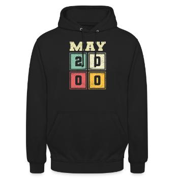 23rd birthday May vintage 2000 vintage - Unisex Hoodie - black - Front - Alina (178cm) & Michal (187cm)