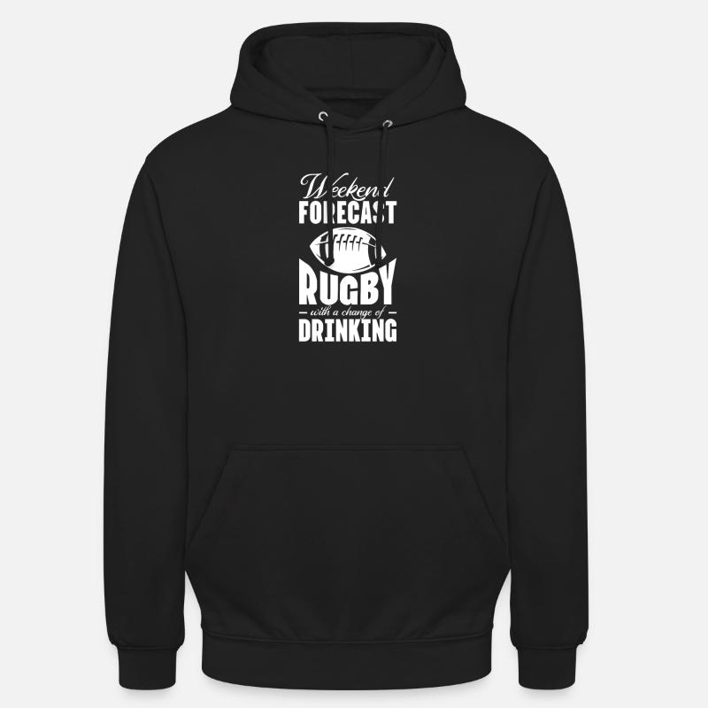 Rugby - Sweat-shirt à capuche unisexe - noir