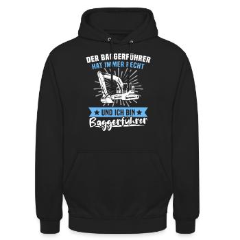 Baggerfahrer Baggerführer - Unisex Hoodie - Schwarz - Vorne - Alina (178cm) & Michal (187cm)