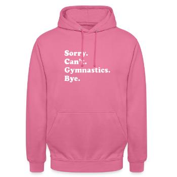 Lustiges Gymnastikgeschenk für Männer, Frauen, Jungen oder Mädchen - Unisex Hoodie - Pink - Vorne - Alina (178cm) & Michal (187cm)