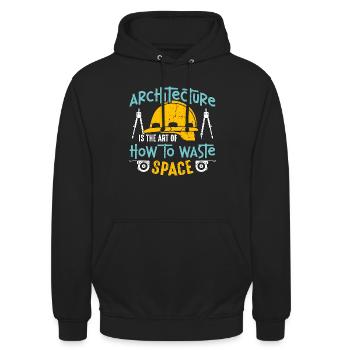 Architecture Is The Art Of How To Architectural - Unisex Hoodie - black - Front - Alina (178cm) & Michal (187cm)